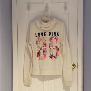 VS PINK Full Zip Floral Print Hoodie
